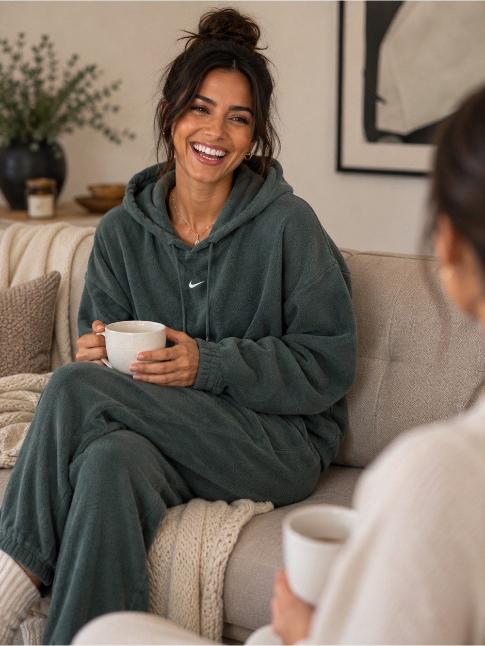 Nike Heather Green Therma-Fit Fleece Hoodie and Pant set